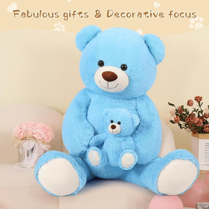 XXL Kuscheltier Teddybär 130cm mit Babybär – Perfektes Geschenk