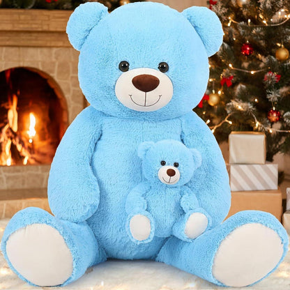 XXL Kuscheltier Teddybär 130cm mit Babybär – Perfektes Geschenk