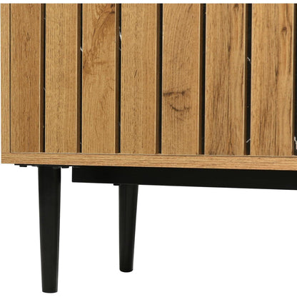 Platzsparendes TV-Board mit Längenverstellung & Marmor-Holz Design