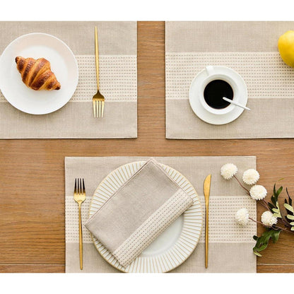 Tischsets Baumwolle Leinen 6er Set Creme Kaffee