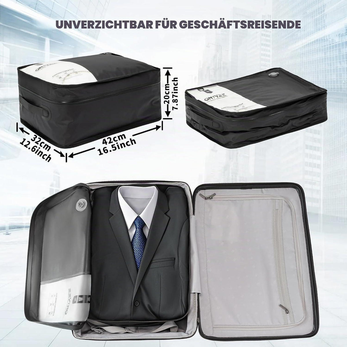Wiederverwendbare Vakuumbeutel Reise Kleider Organizer Schwarz