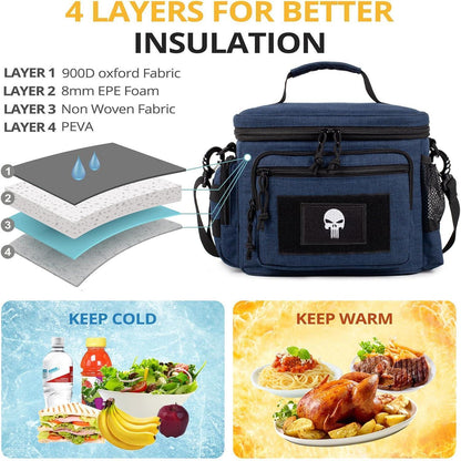 Taktische Lunchbox Blau M – Isolierte Kühltasche mit MOLLE-System