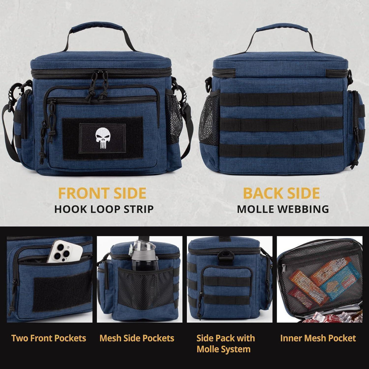 Taktische Lunchbox Blau M – Isolierte Kühltasche mit MOLLE-System