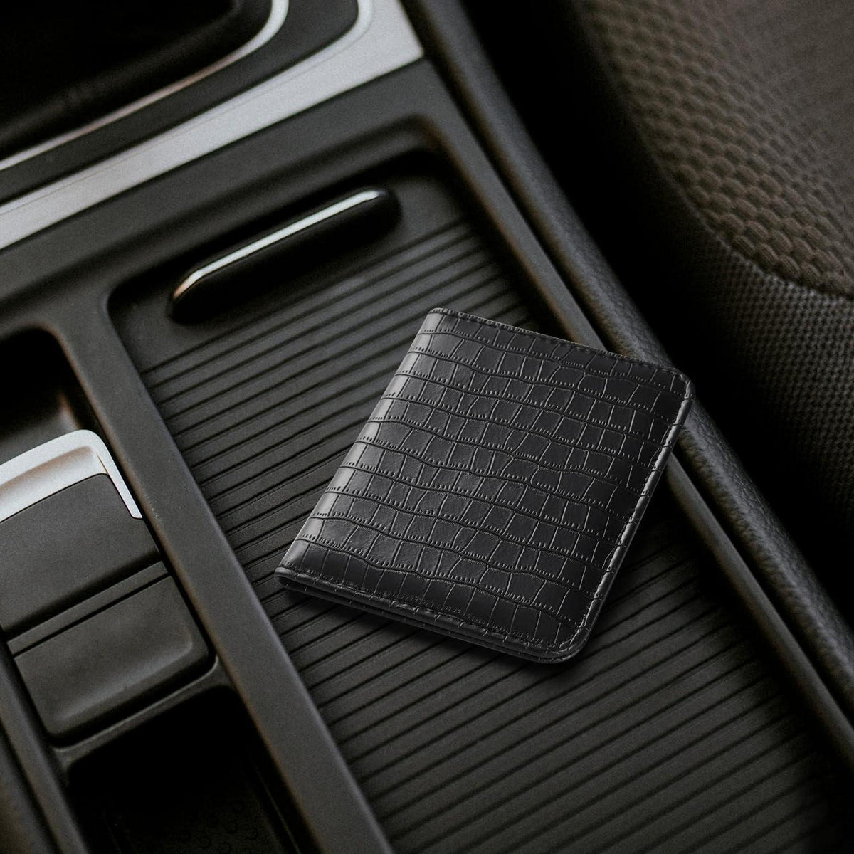 Kfz Dokumentenhülle Croco Schwarz – Handschuhfach-Organizer