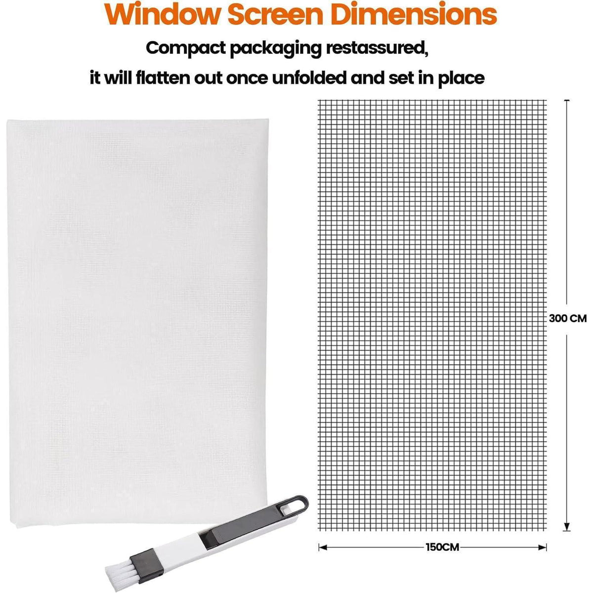 Fliegengitter Fenster Fiberglas 300x150cm – Zuschneidbar & Vielseitig