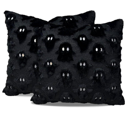 Halloween Kissenbezug 45x45cm Geister Design Schwarz
