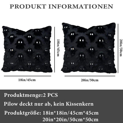 Halloween Kissenbezug 45x45cm Geister Design Schwarz