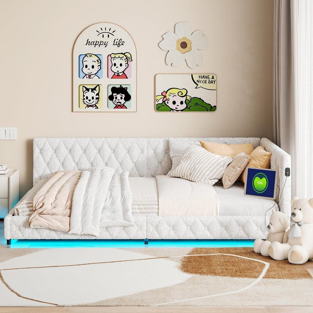 Ausziehbares Schlafsofa 90/180 x 200 cm mit Lattenrost