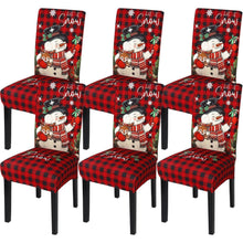 Weihnachtliche Stuhlhussen 6er Set - Schneemann Design