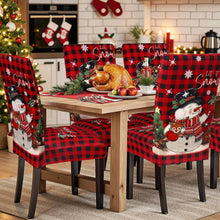 Weihnachtliche Stuhlhussen 6er Set - Schneemann Design