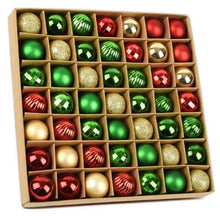 Mini-Weihnachtskugeln 49er Set Rot Grün Gold 3 cm bruchsicher