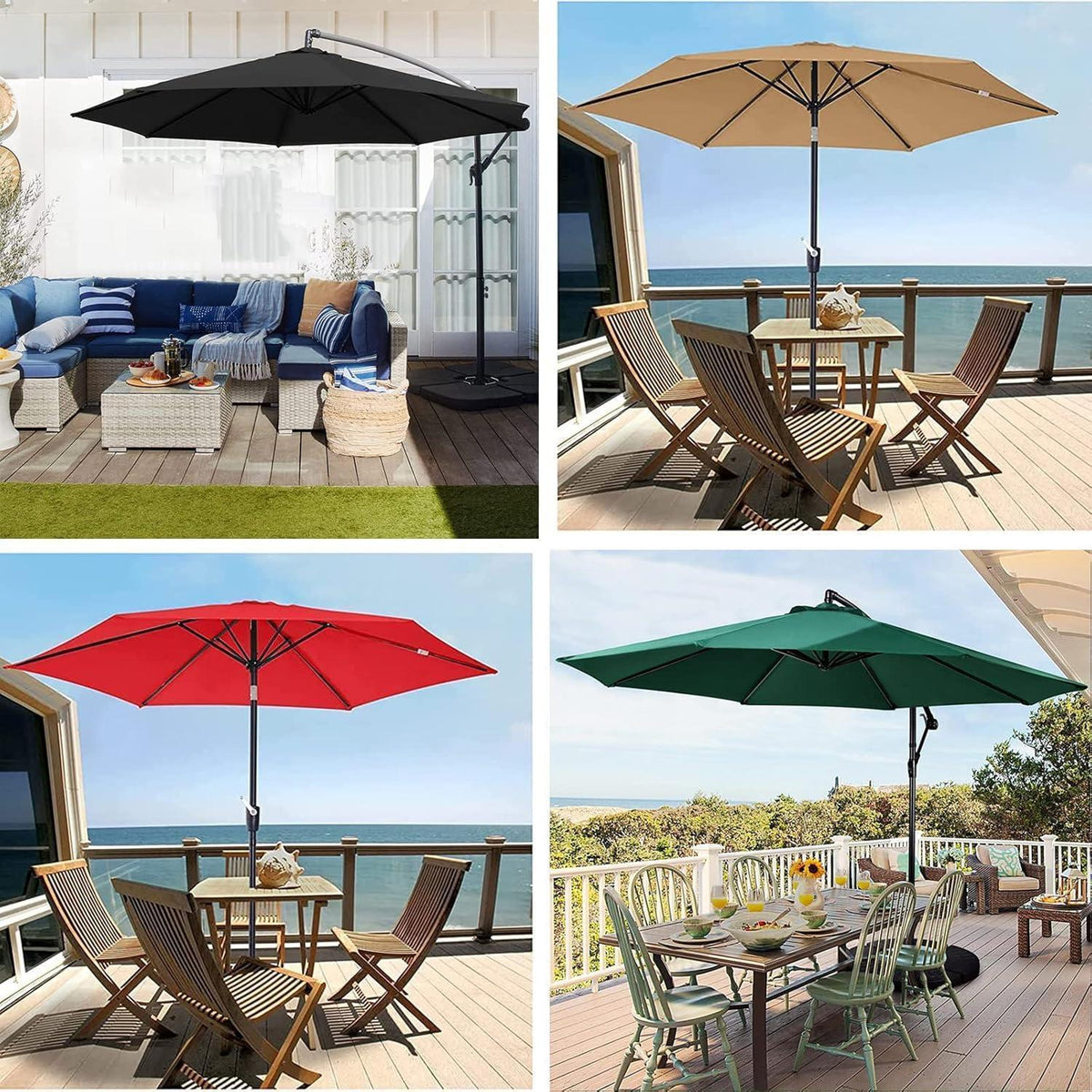 Sonnenschirm Ersatzbezug 400cm Champagner UV80+ 8 Streben