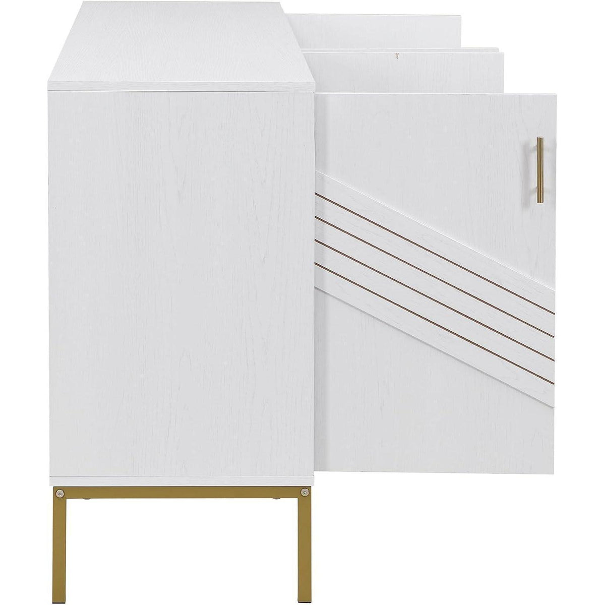 Modernes Sideboard mit 4 Türen & Höhenverstellbaren Regalen (Weiß)