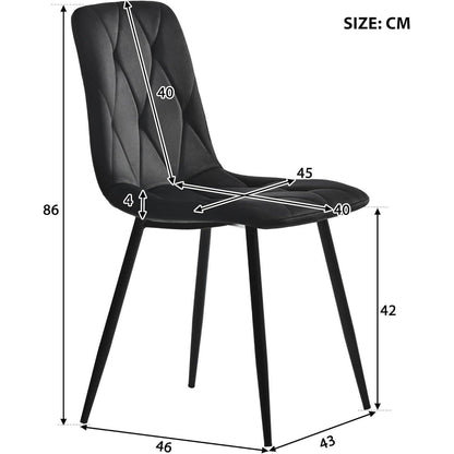 Moderner Esstisch Set (5-teilig) – Marmor & Samt Stühle