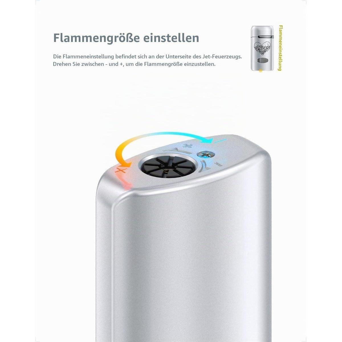 Winddichtes Jet-Feuerzeug mit Totenkopf & Rosa Flamme