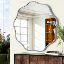 Runder gewellter Wandspiegel 60cm – Moderner Metallrahmen Spiegel