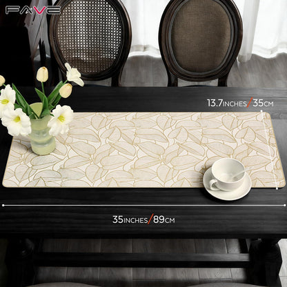 Tischläufer Gold Blatt 90x30 cm wasserdicht rutschfest