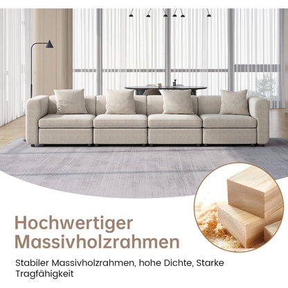 Modulares Stoffsofa 3-Sitzer – Beige, Flexibel & Komfortabel