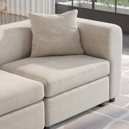 Modulares Stoffsofa 3-Sitzer – Beige, Flexibel & Komfortabel