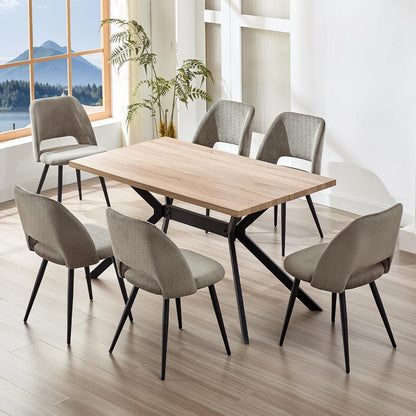 Esszimmerstühle 6er Set, Samt, Braun – Modern & Komfortabel