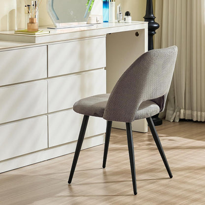 Esszimmerstühle Set 4 Braun, Samt & Metall, Modern & Komfortabel