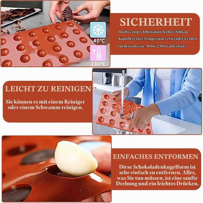 Silikon Backform Halbkugeln 3er Set für Kuchen, Pralinen & Süßigkeiten