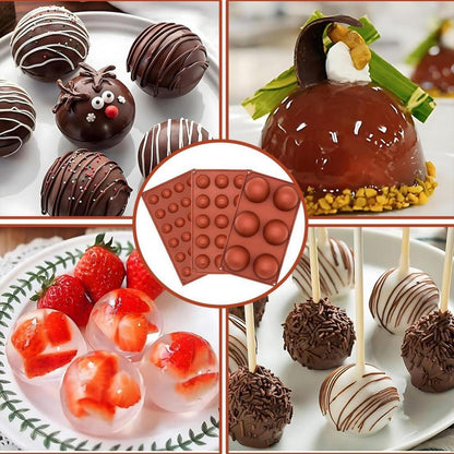 Silikon Backform Halbkugeln 3er Set für Kuchen, Pralinen & Süßigkeiten