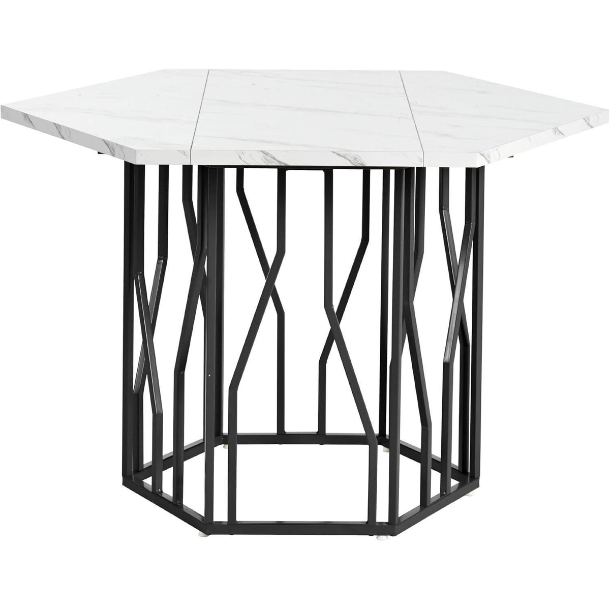 Moderner Esstisch Set (5-teilig) – Marmor & Samt Stühle