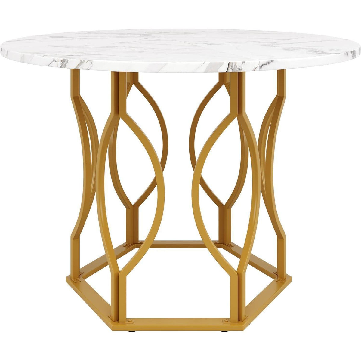 Runder Esstisch Set (5-teilig) | Grüner Samtstuhl | Modern & Elegant