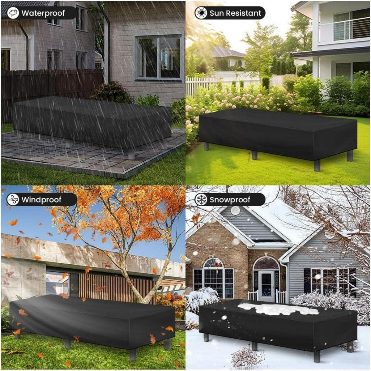 Gartenliege Abdeckung 200x70x30cm – Wasserdicht & UV-Schutz