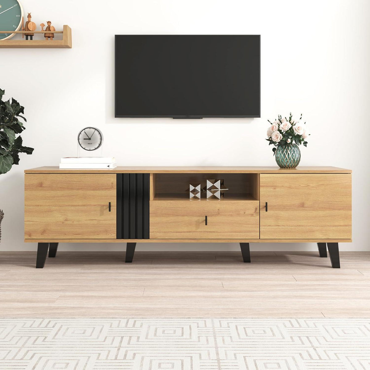 TV-Schrank 170 cm mit Schublade & Ablage – Modernes Lowboard