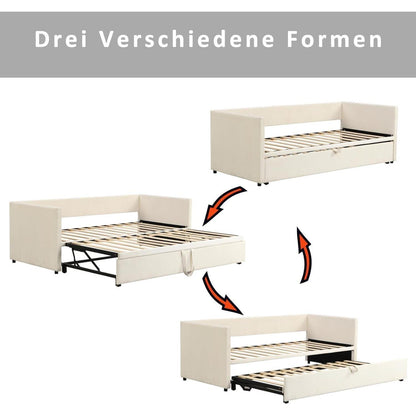 Ausziehbett 90x200/180x200 cm – Samt Schlafsofa mit Lattenrost