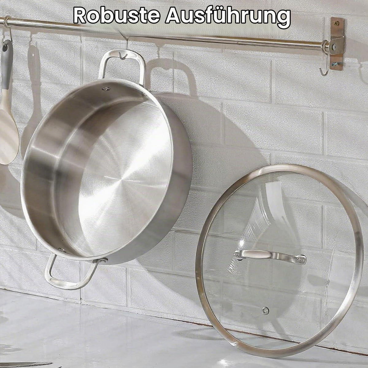 Schmortopf 28 cm Edelstahl mit Deckel – Vielseitiger Kochtopf