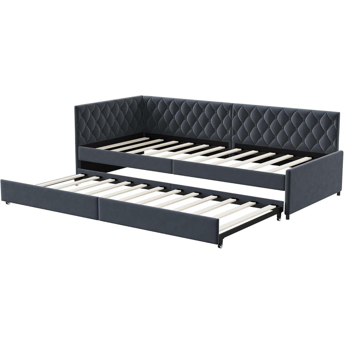 Ausziehbares Schlafsofa 90/180x200cm – Grau Samt