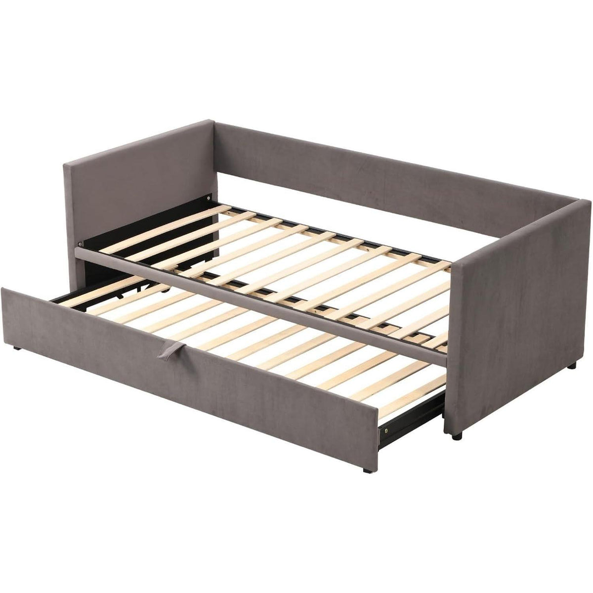 Graues Tagesbett 90x200 ausziehbar 180x200 cm mit Lattenrost
