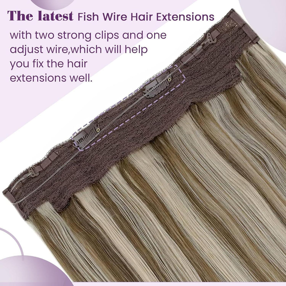 Blond Echthaar Wire Extensions – Highlighted Goldbraun & Hellblond