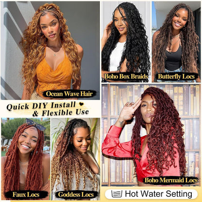Ocean Wave Crochet Haare – Blond Ombre, 6er Set