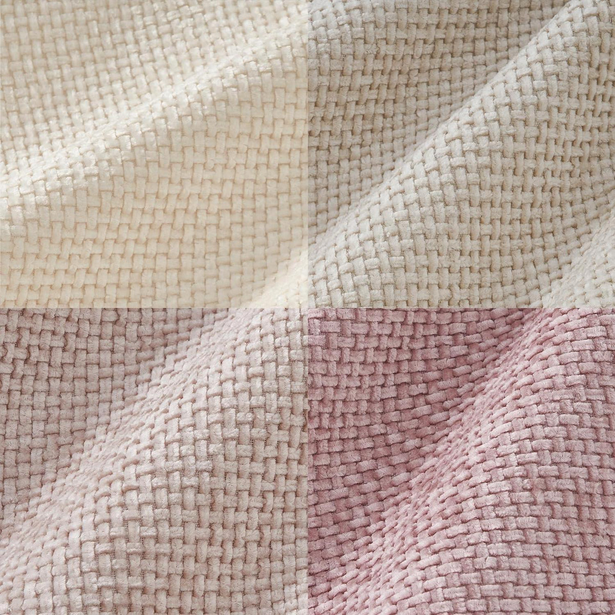Rosa Chenille Kissenbezug 4er Set 45x45 cm – Zierkissenhüllen