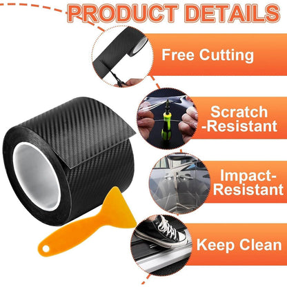 Kohlefaser Einstiegsleisten Folie – 10cm x 10m Schwarz Auto Styling