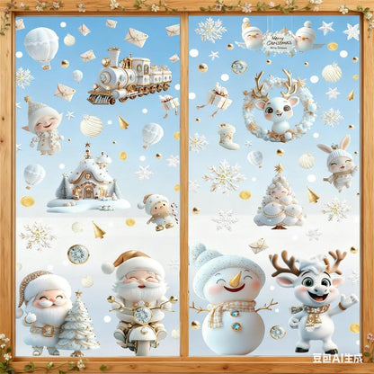 Weihnachts Fensterbilder Selbstklebend – 9 Blatt Deko Aufkleber