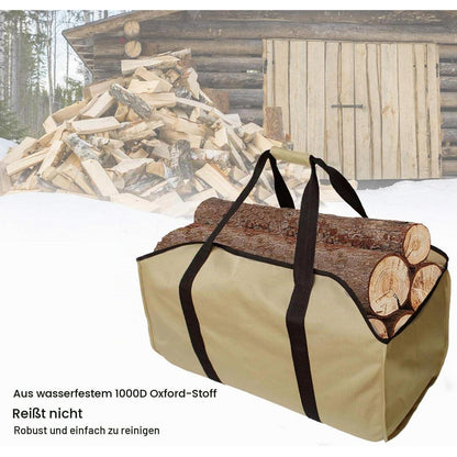 Brennholz Tragetasche groß – Reißfest & Wasserdicht Armee Grün