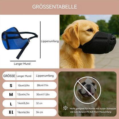 Atmungsaktiver Maulkorb für Hunde – 3D Air Mesh, Blau L