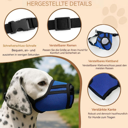 Atmungsaktiver Maulkorb für Hunde – 3D Air Mesh, Blau L