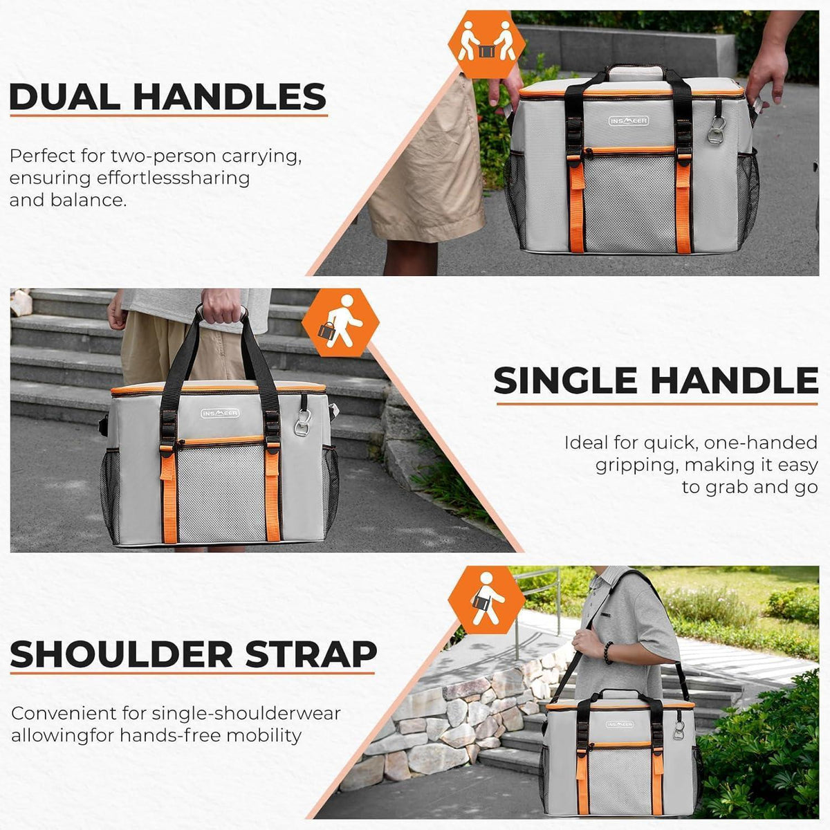Kühltasche Groß 50L – Faltbar für 80 Dosen & Picknick