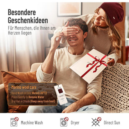 Australische Wollmütze Damen Herren - Atmungsaktive Beanie Rot