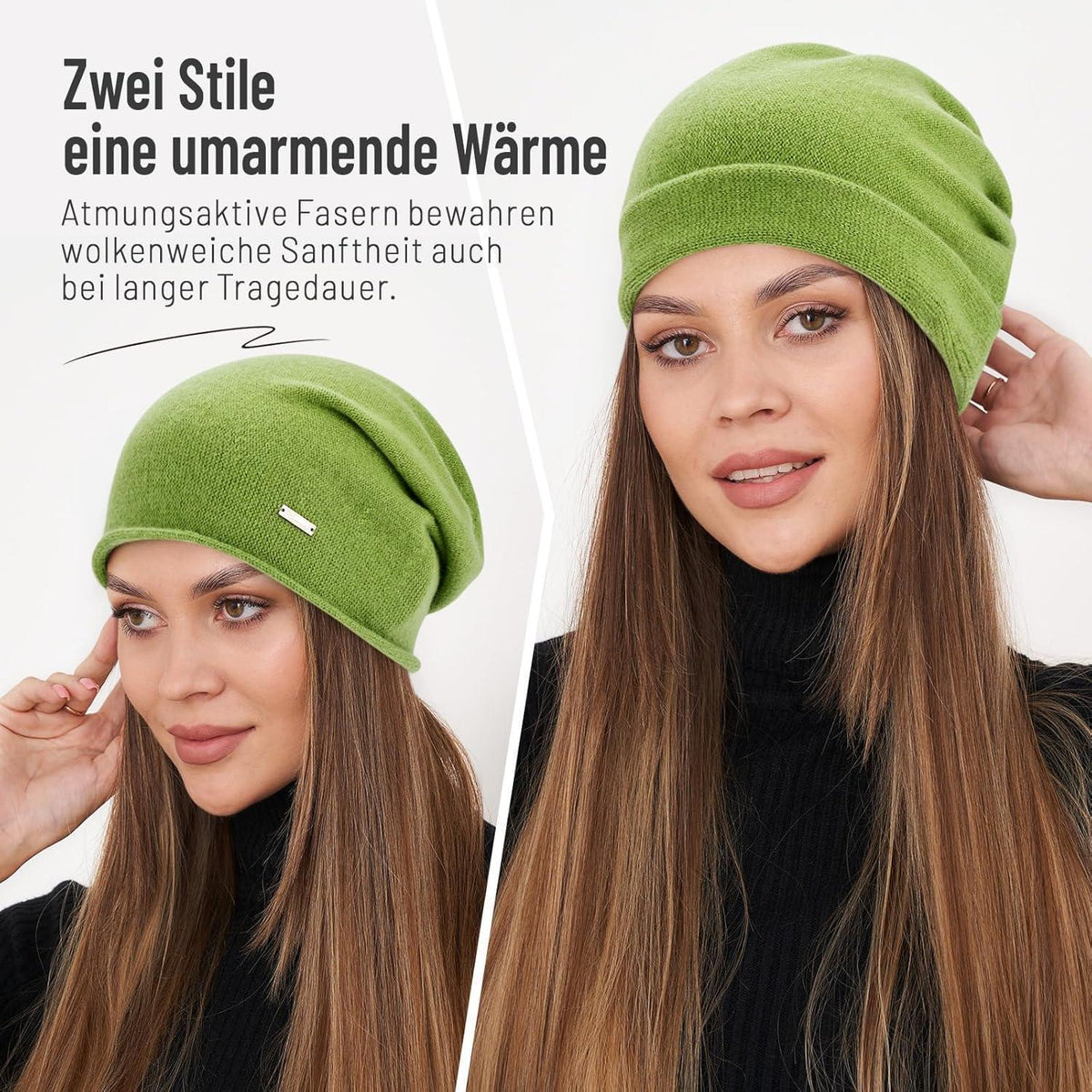 Australische Wollmütze Damen Herren - Atmungsaktive Beanie Grün