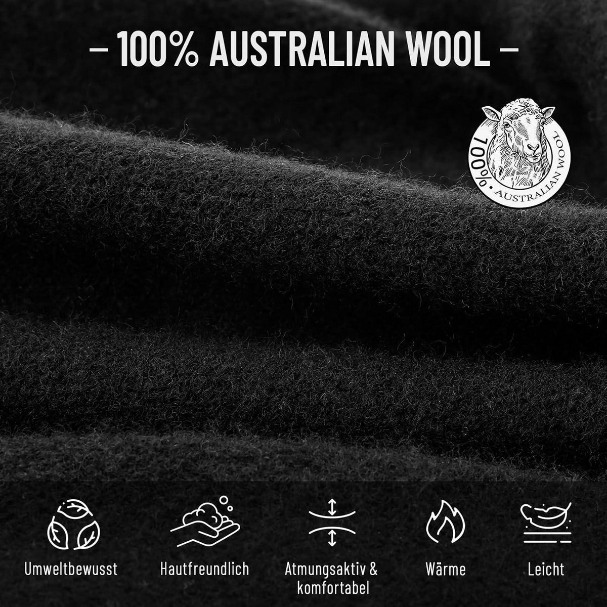 Woll Beanie Mütze Damen Herren - Australische Wolle, Atmungsaktiv
