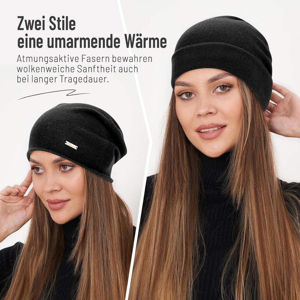 Woll Beanie Mütze Damen Herren - Australische Wolle, Atmungsaktiv