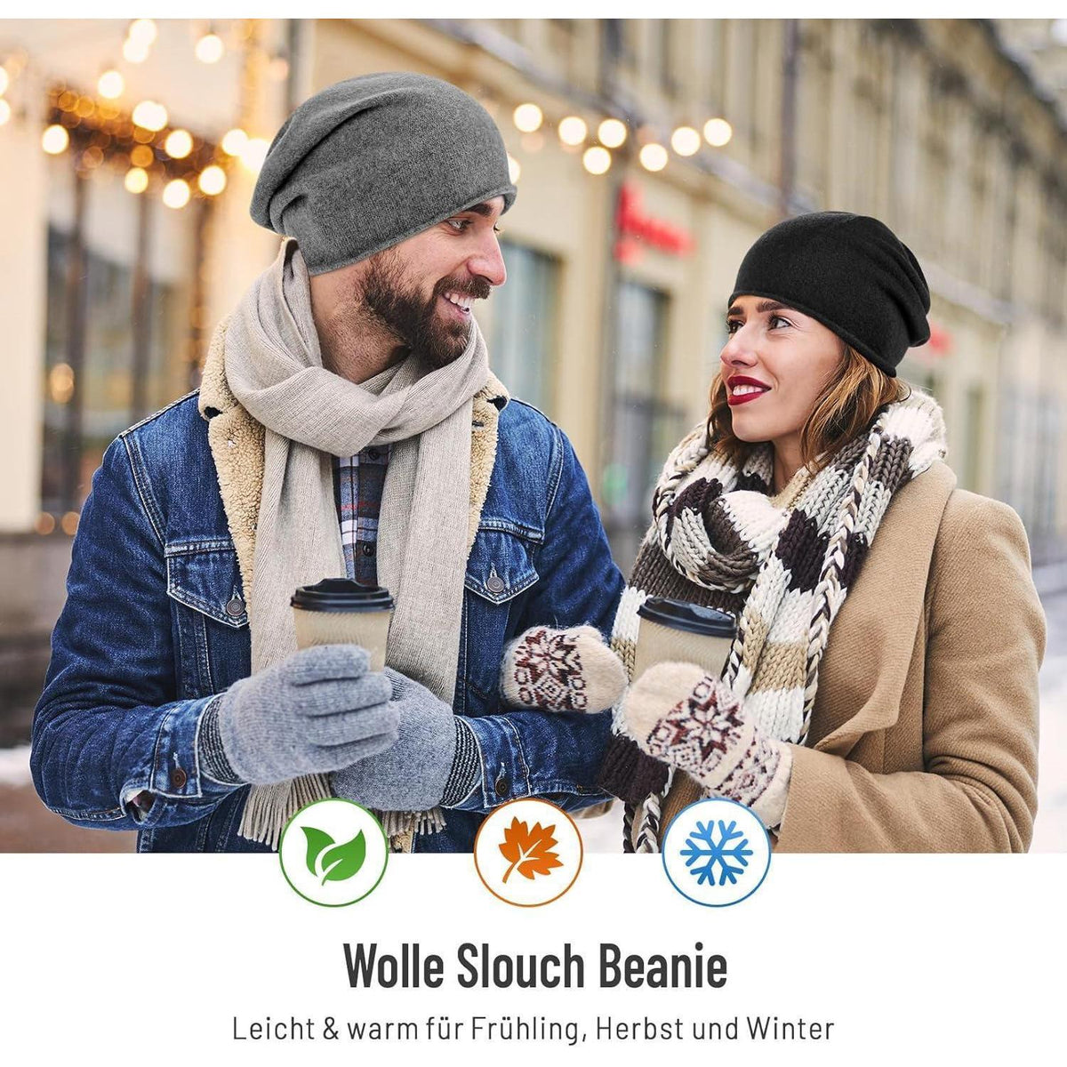 Woll Beanie Mütze Damen Herren - Australische Wolle, Atmungsaktiv
