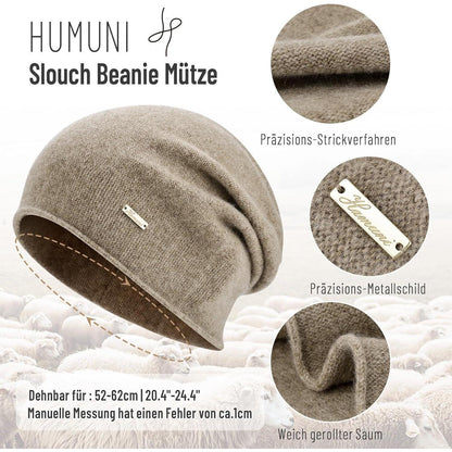 Australische Wollmütze Damen Herren - Beanie Braun, Atmungsaktiv & Warm